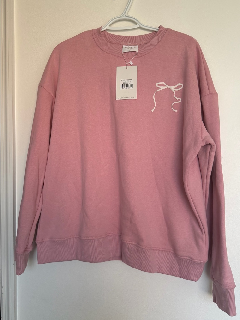 SET- Wilo The Label blush pink crewneck and shorts set - Picture 2 of 11